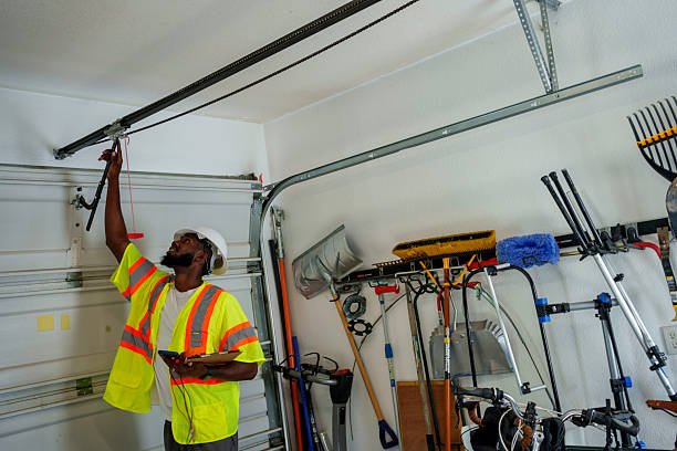 Professional Garage Door Maintenance technician working in Cornish, ME